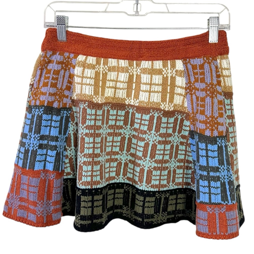 Free People Bohemian Grunge After School Retro Sweater Circle Mini Skirt Medium - Picture 6 of 10